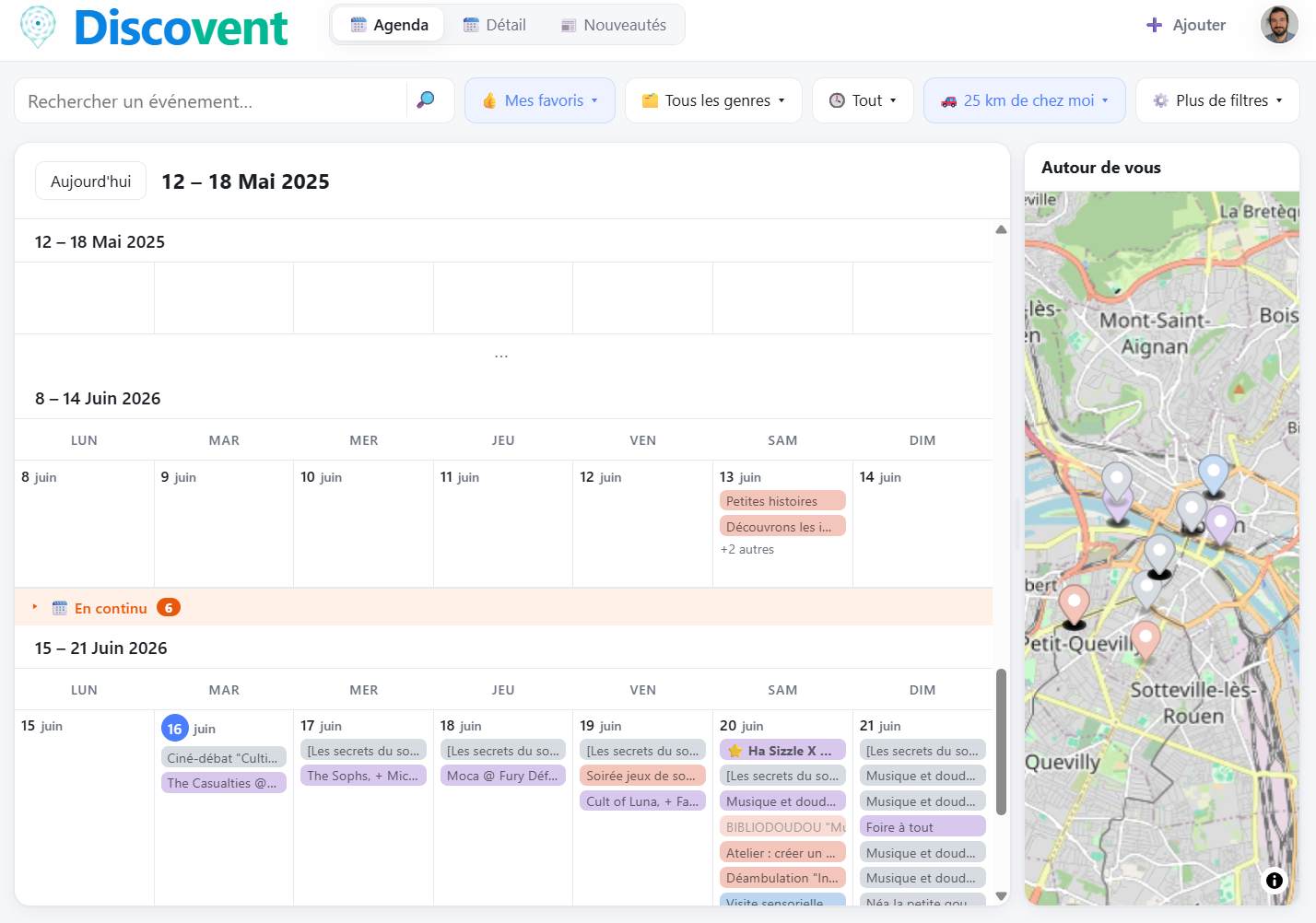 L'agenda Discovent : événements près de chez vous et carte